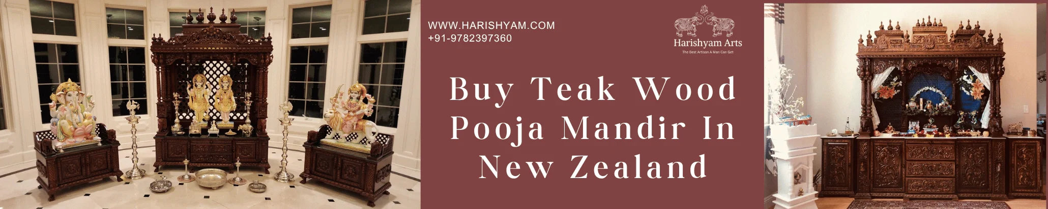 Buy Teak Wood Pooja Mandir In New Zealand