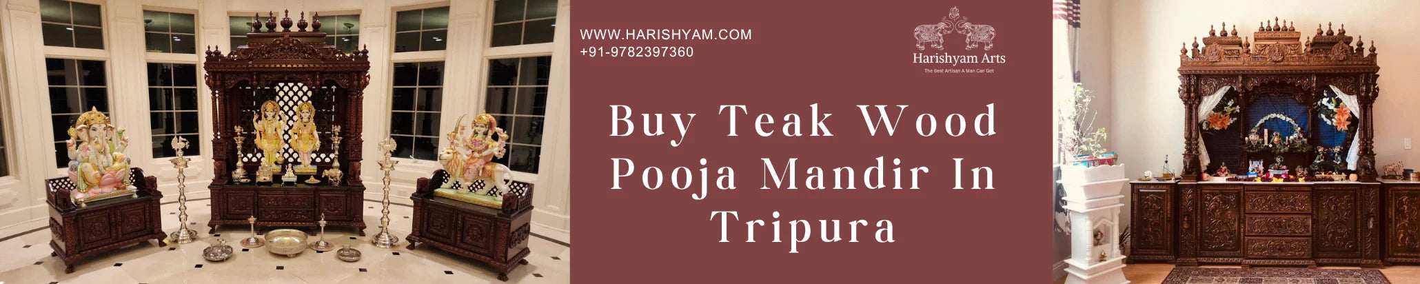 Buy Teak Wood Pooja Mandir In Tripura