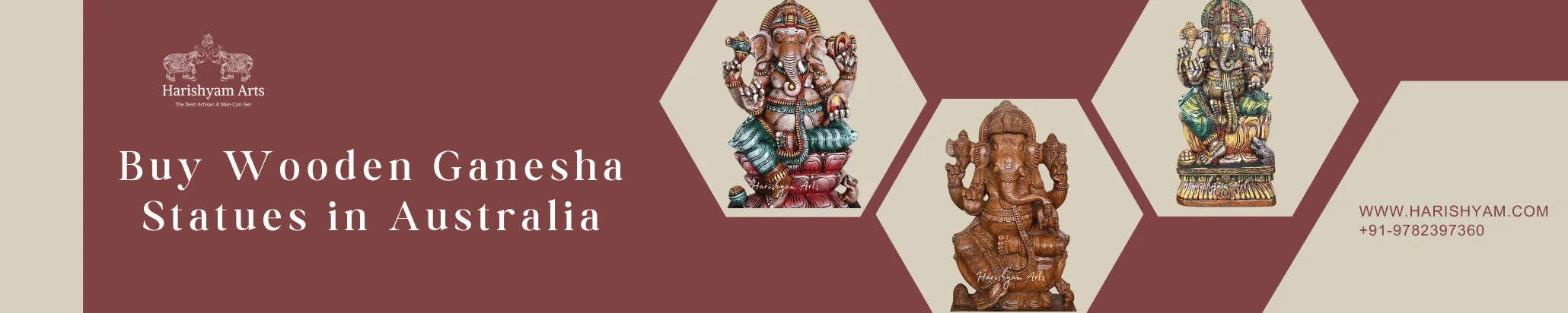 Buy Wooden Ganesha Statues in Australia