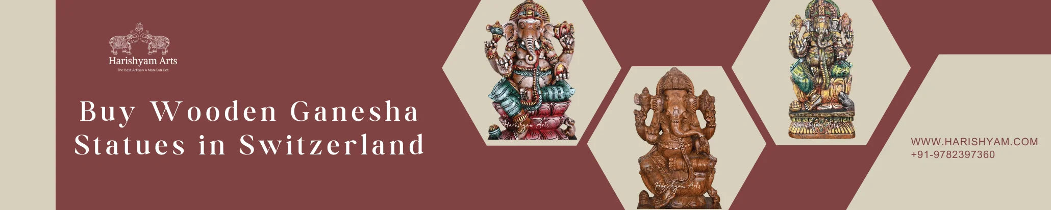 Buy Wooden Ganesha Statues in Switzerland