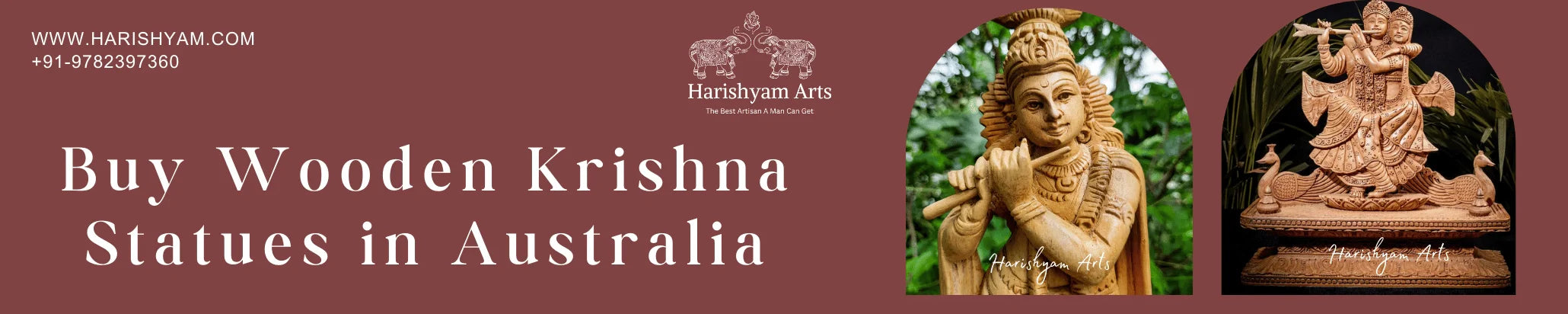 Buy Wooden Krishna Statues in Australia