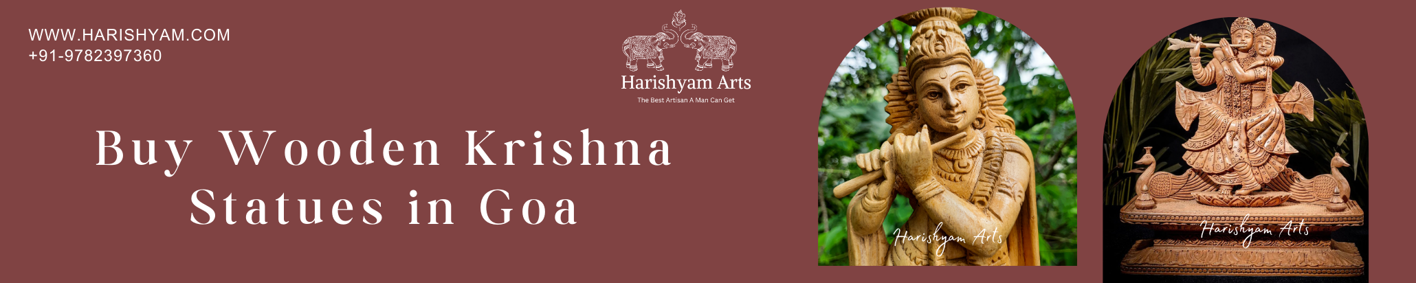 Buy Wooden Krishna Statues in Goa