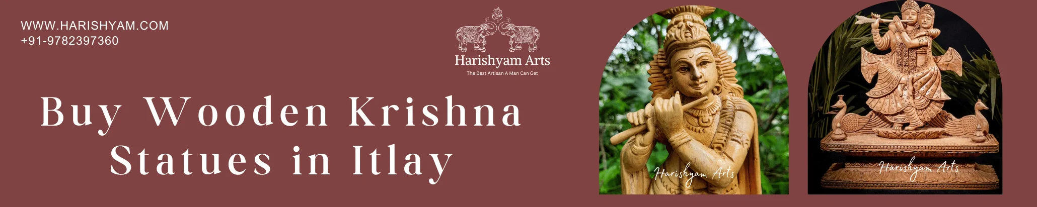Buy Wooden Krishna Statues in Itlay