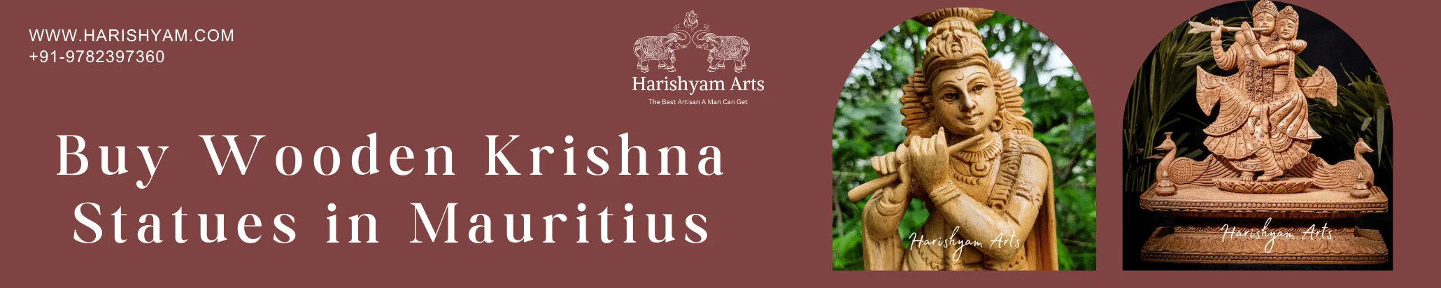 Buy Wooden Krishna Statues in Mauritius