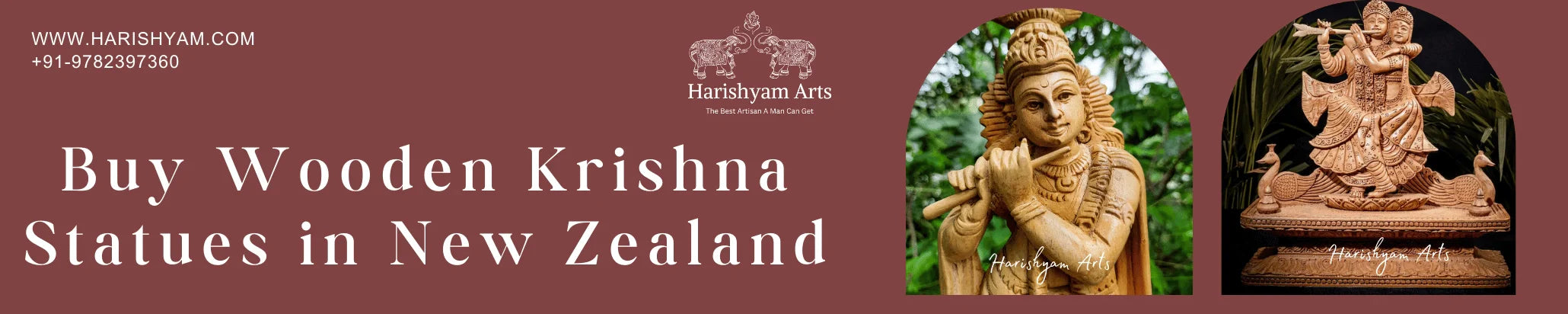 Buy Wooden Krishna Statues in New Zealand