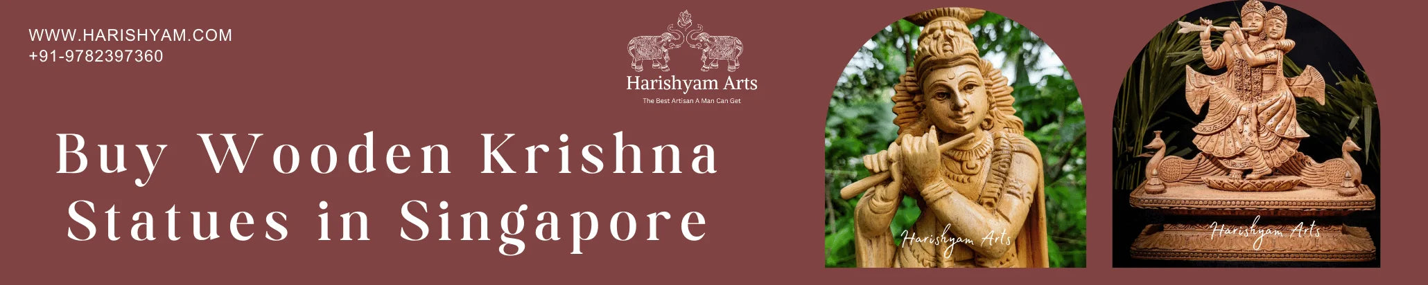 Buy Wooden Krishna Statues in Singapore