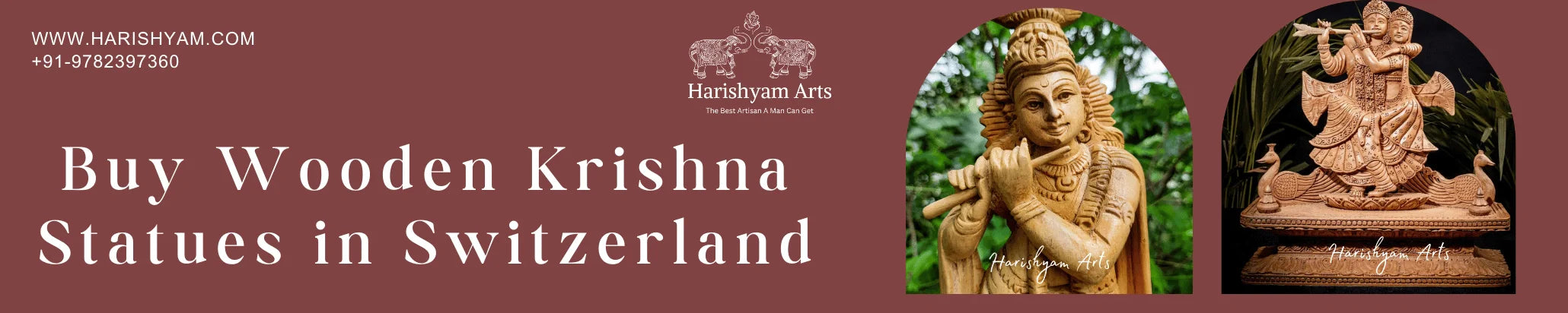 Buy Wooden Krishna Statues in Switzerland