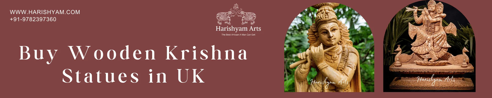 Buy Wooden Krishna Statues in UK