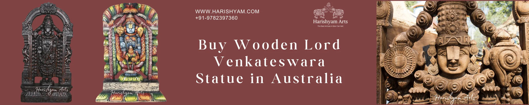 Buy Wooden Lord Venkateswara Statue in Australia