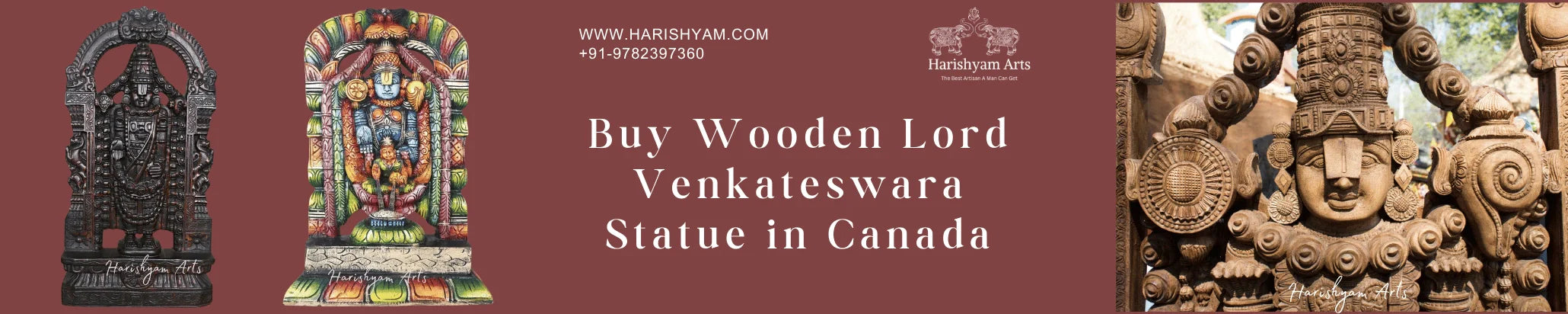 Buy Wooden Lord Venkateswara Statue in Canada