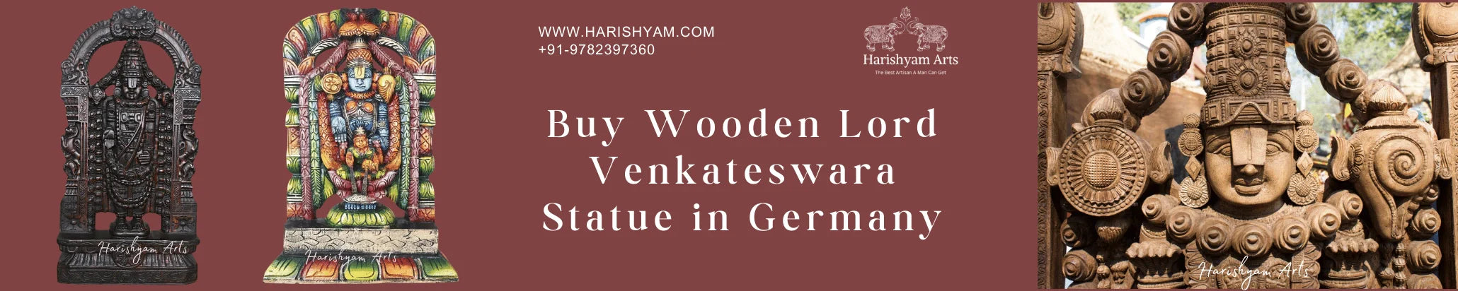 Buy Wooden Lord Venkateswara Statue in Germany