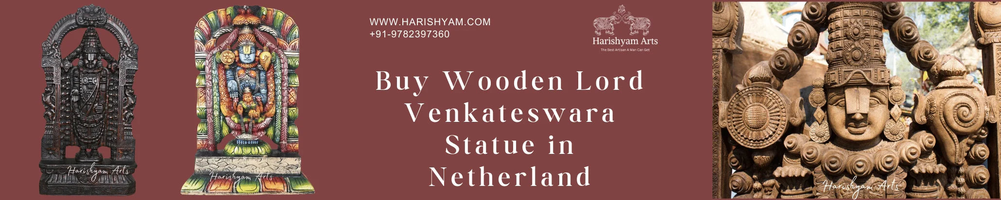 Buy Wooden Lord Venkateswara Statue in Netherland