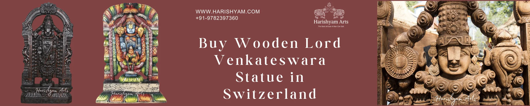Buy Wooden Lord Venkateswara Statue in Switzerland