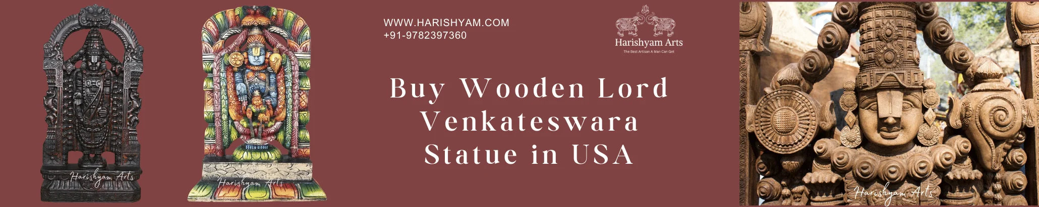 Buy Wooden Lord Venkateswara Statue in USA