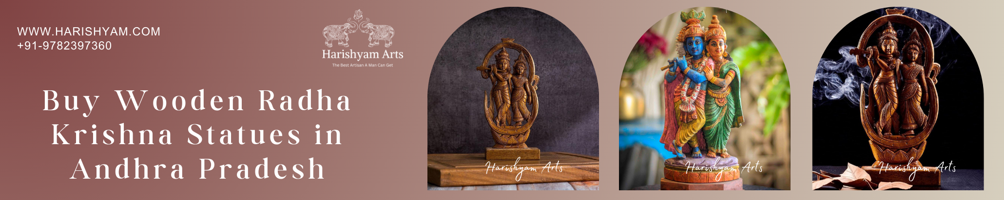 Buy Wooden Radha Krishna Statues in Andhra Pradesh