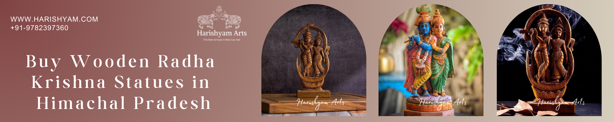 Buy Wooden Radha Krishna Statues in Himachal Pradesh