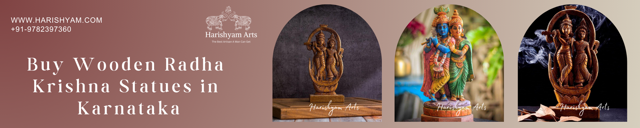 Buy Wooden Radha Krishna Statues in Karnataka