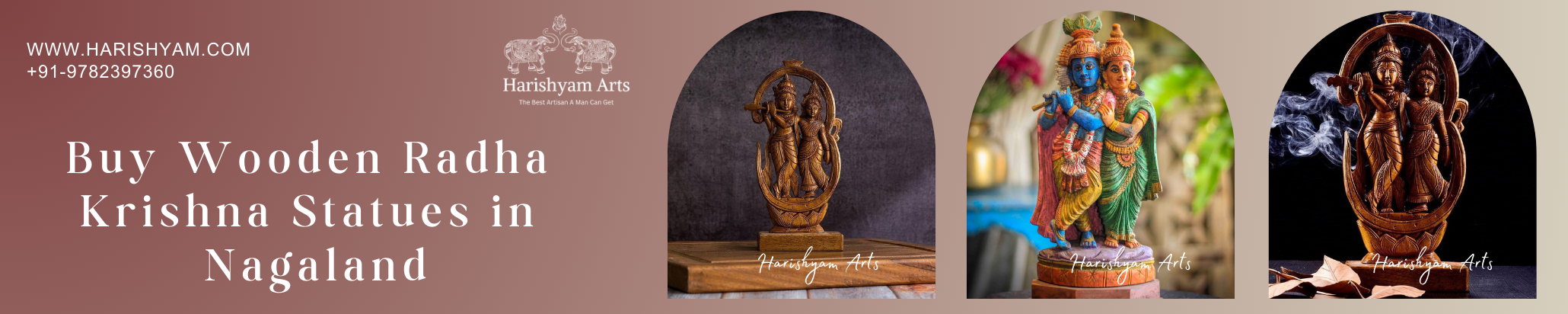 Buy Wooden Radha Krishna Statues in Nagaland