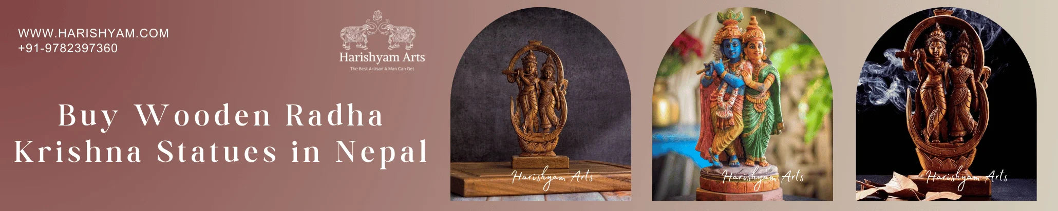 Buy Wooden Radha Krishna Statues in Nepal