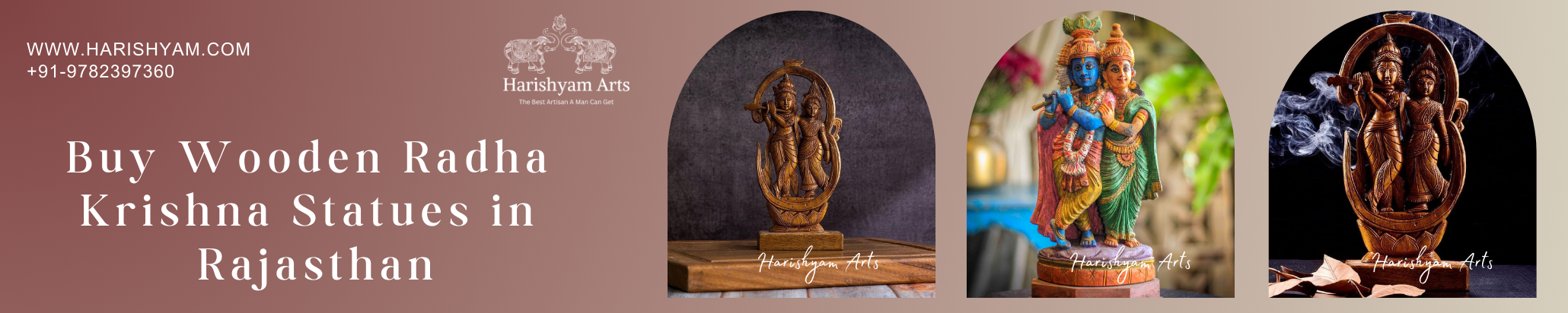 Buy Wooden Radha Krishna Statues in Rajasthan