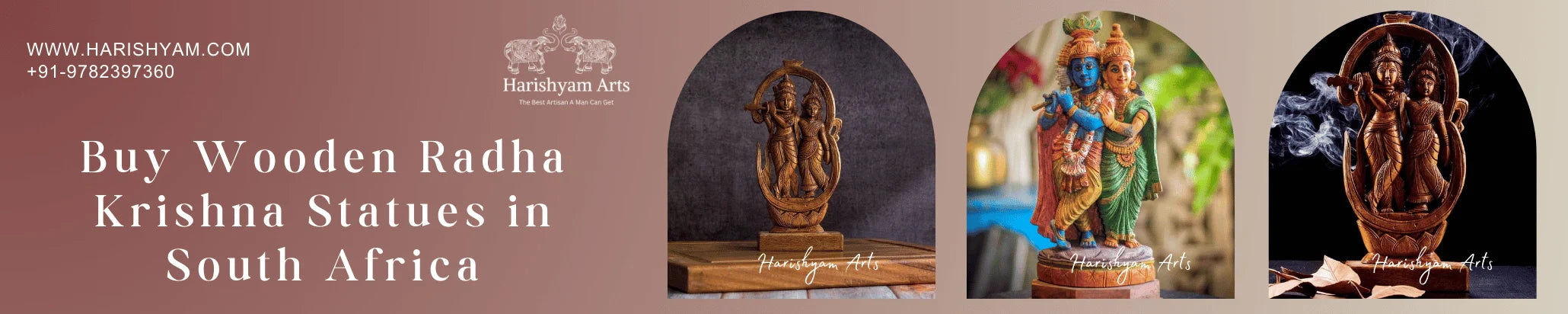 Buy Wooden Radha Krishna Statues in South Africa