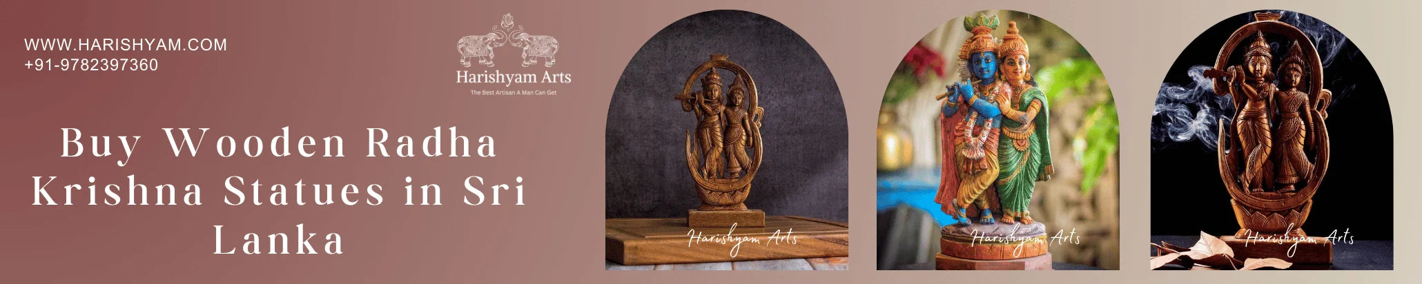 Buy Wooden Radha Krishna Statues in Sri Lanka