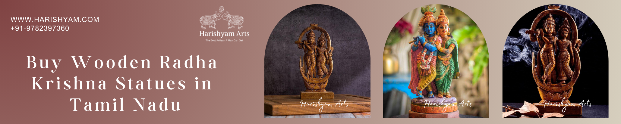 Buy Wooden Radha Krishna Statues in Tamil Nadu
