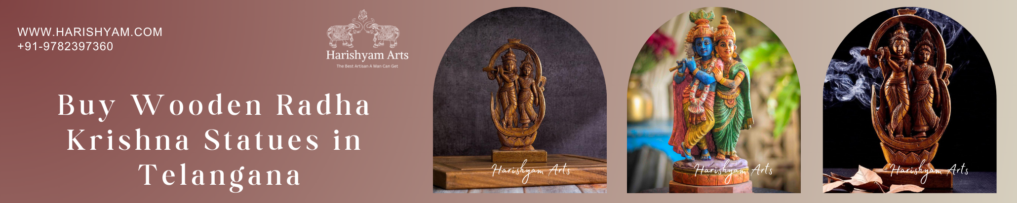 Buy Wooden Radha Krishna Statues in Telangana
