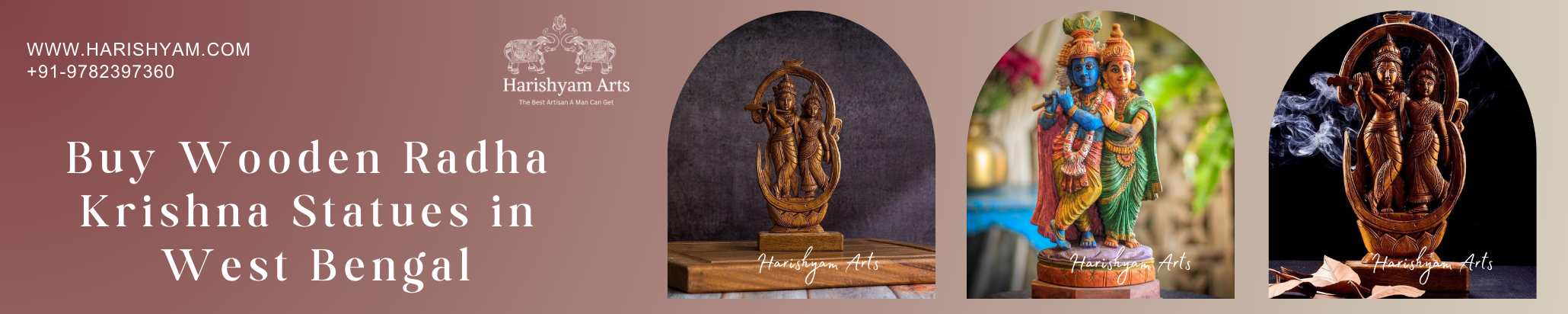 Buy Wooden Radha Krishna Statues in West Bengal
