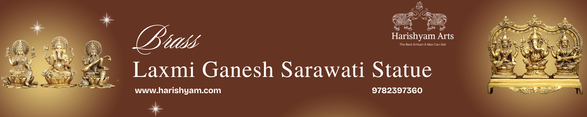 brass Laxmi Ganesh Sarawati statues