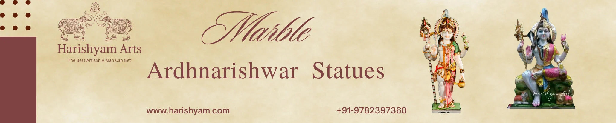 Ardhnarishwar Marble Statue