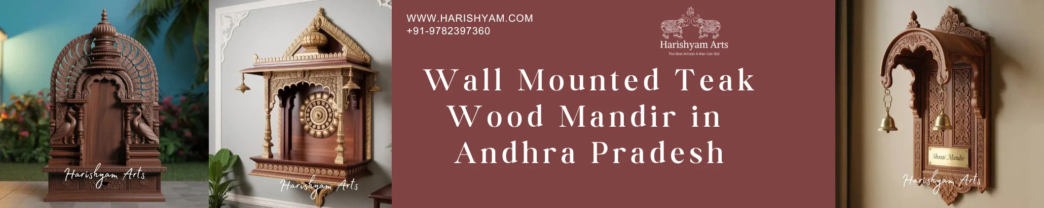 Wall Mounted Teak Wood Mandir in Andhra Pradesh