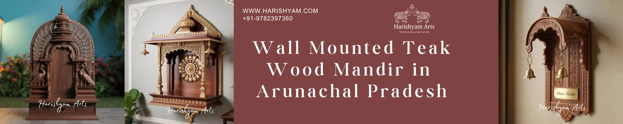 Wall Mounted Teak Wood Mandir in Arunachal Pradesh