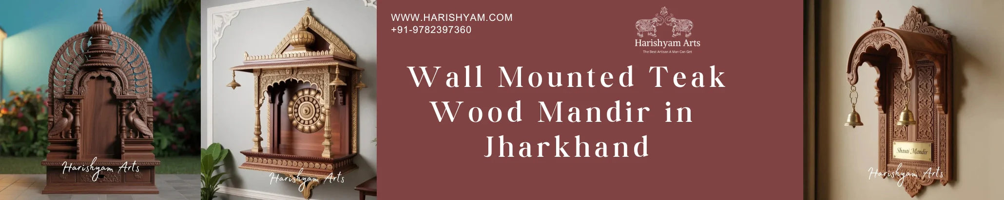 Wall Mounted Teak Wood Mandir in Jharkhand