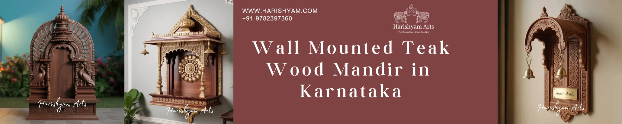 Wall Mounted Teak Wood Mandir in Karnataka