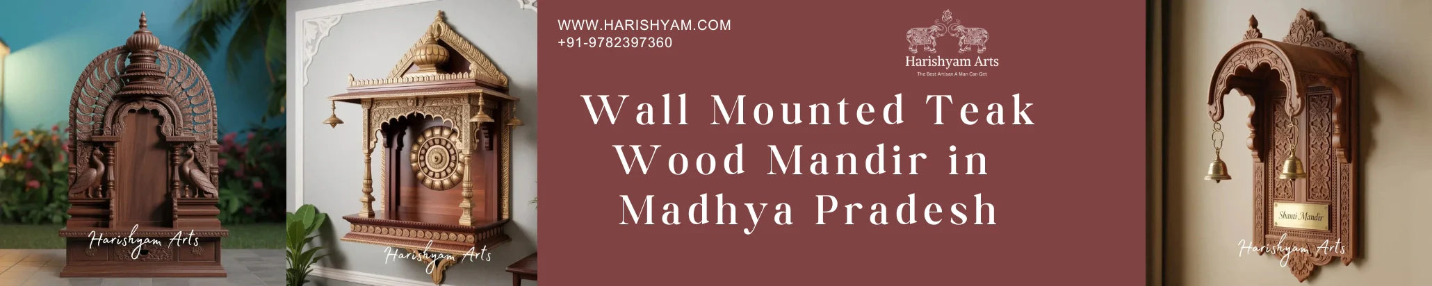 Wall Mounted Teak Wood Mandir in Madhya Pradesh