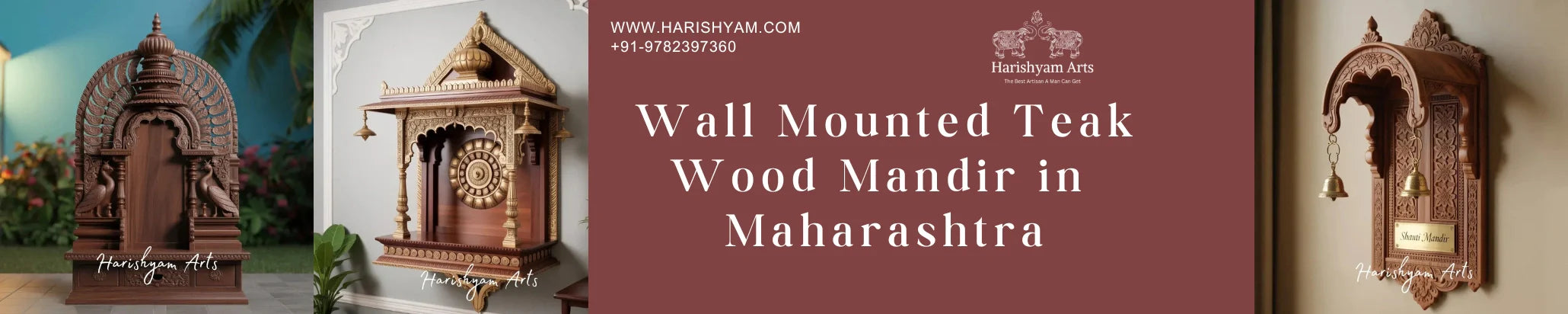 Wall Mounted Teak Wood Mandir in Maharashtra