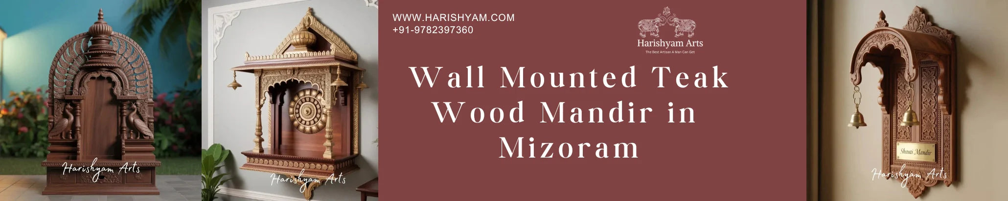 Wall Mounted Teak Wood Mandir in Mizoram