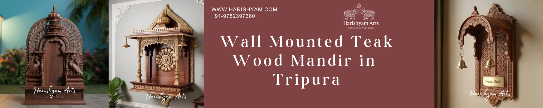 Wall Mounted Teak Wood Mandir in Tripura