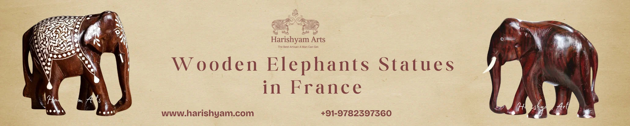 Buy Wooden Elephants Statues in France