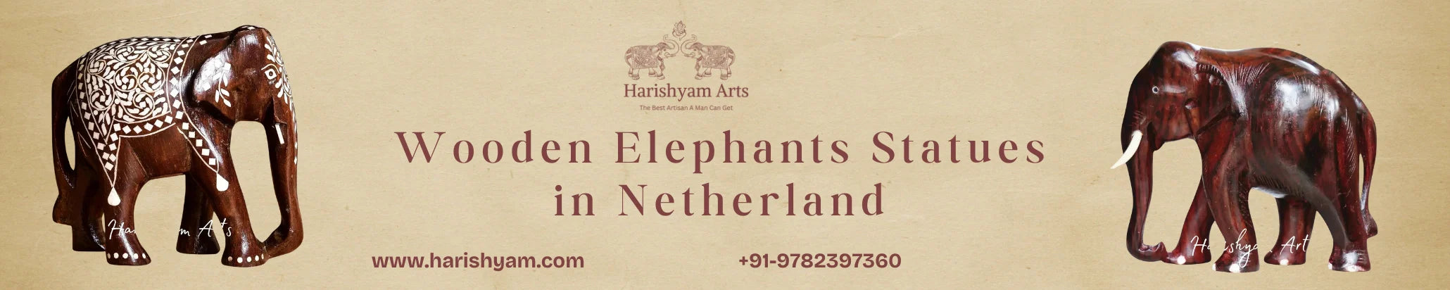 Buy Wooden Elephants Statues in Netherland