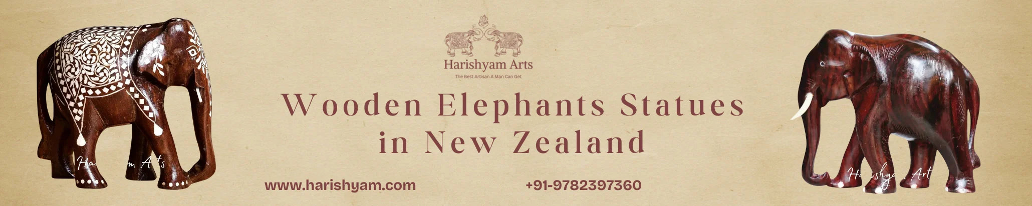 Buy Wooden Elephants Statues in New Zealand