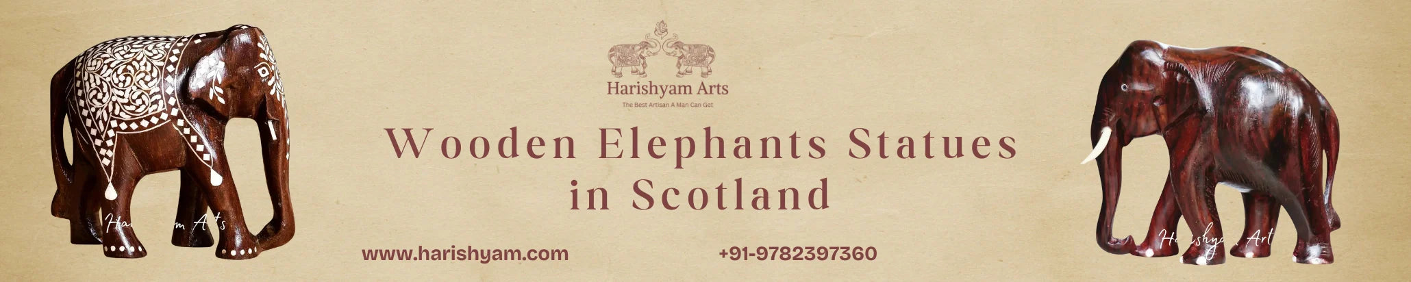 Buy Wooden Elephants Statues in Scotland