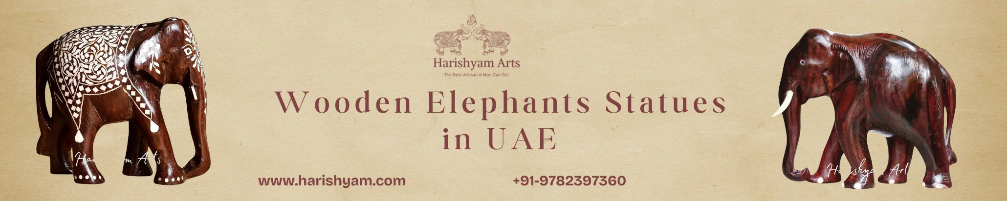 Buy Wooden Elephants Statues in UAE