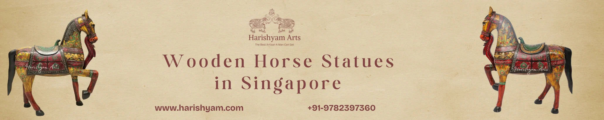 Buy Wooden Horse Statues In Singapore