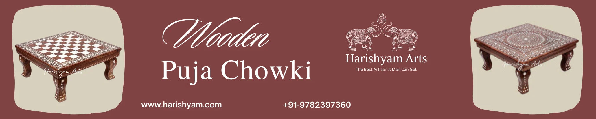 Wooden Puja Chowki