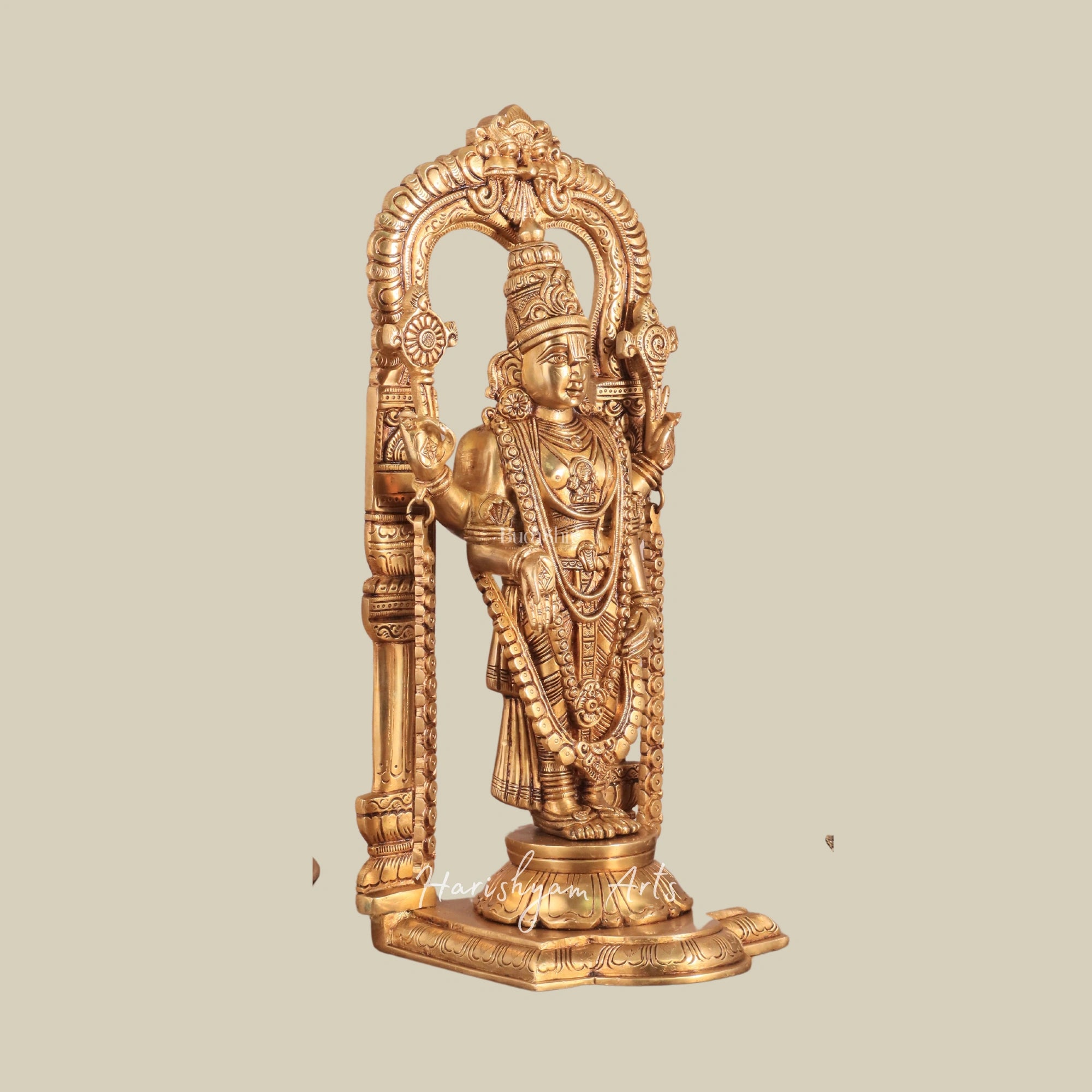 16" Tirupati Balaji Lord Venkateshwara Swamy Brass Statue for Home Mandirs