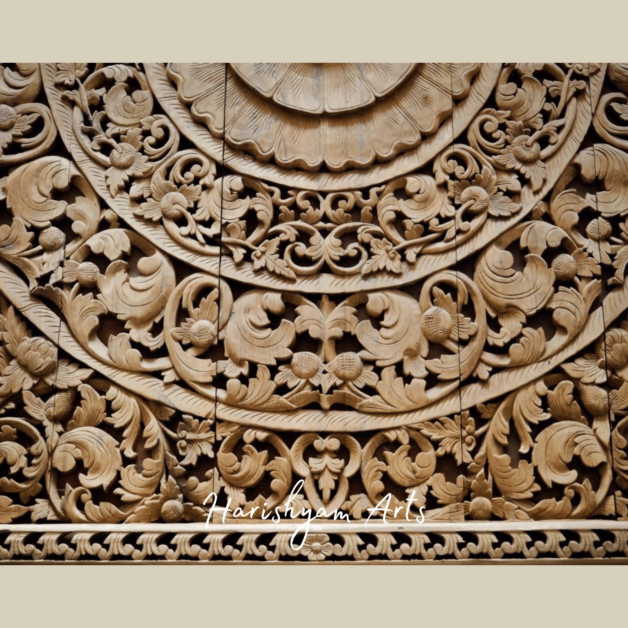 102" Large Carved Wooden Wall Art Panel Statement Piece