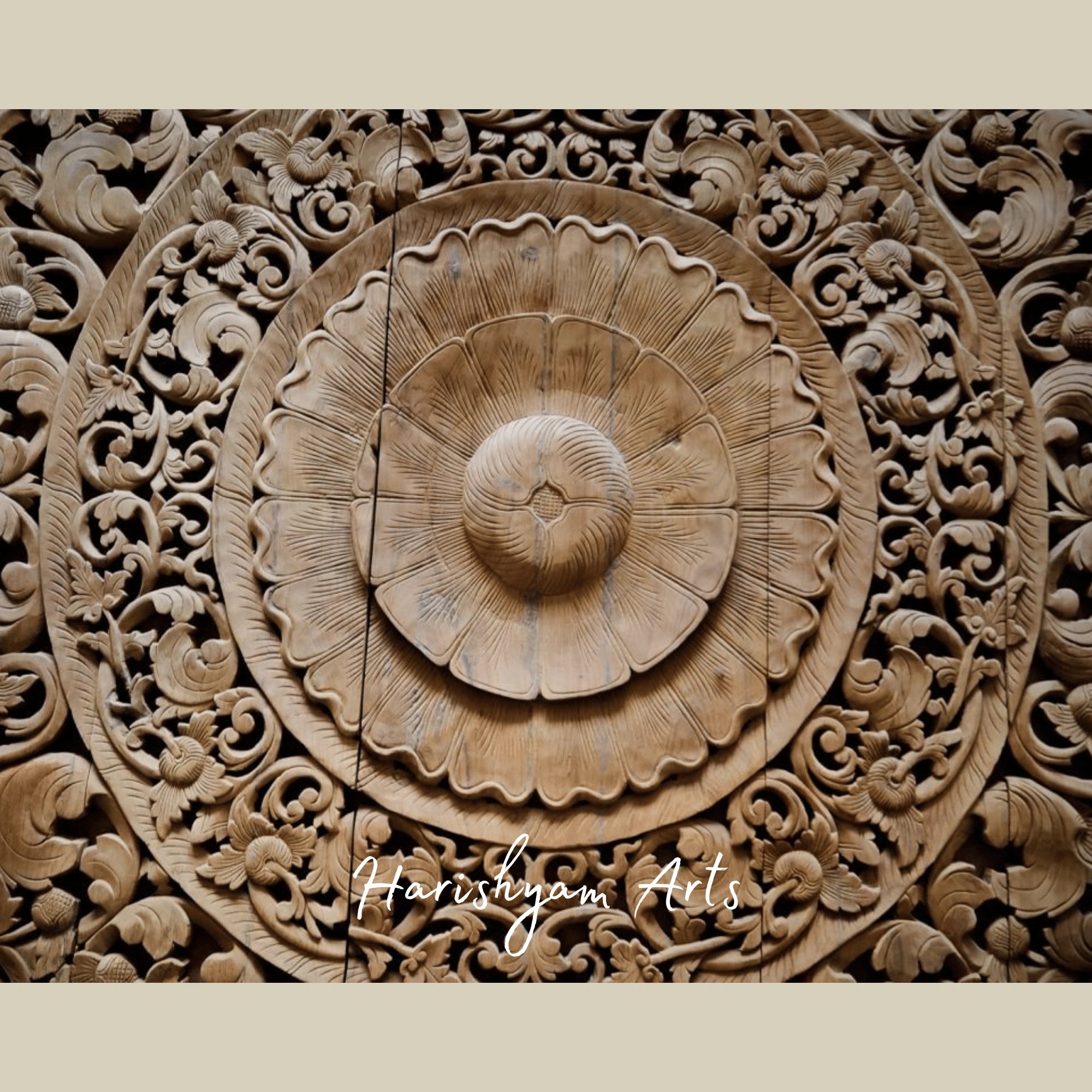 102" Large Carved Wooden Wall Art Panel Statement Piece