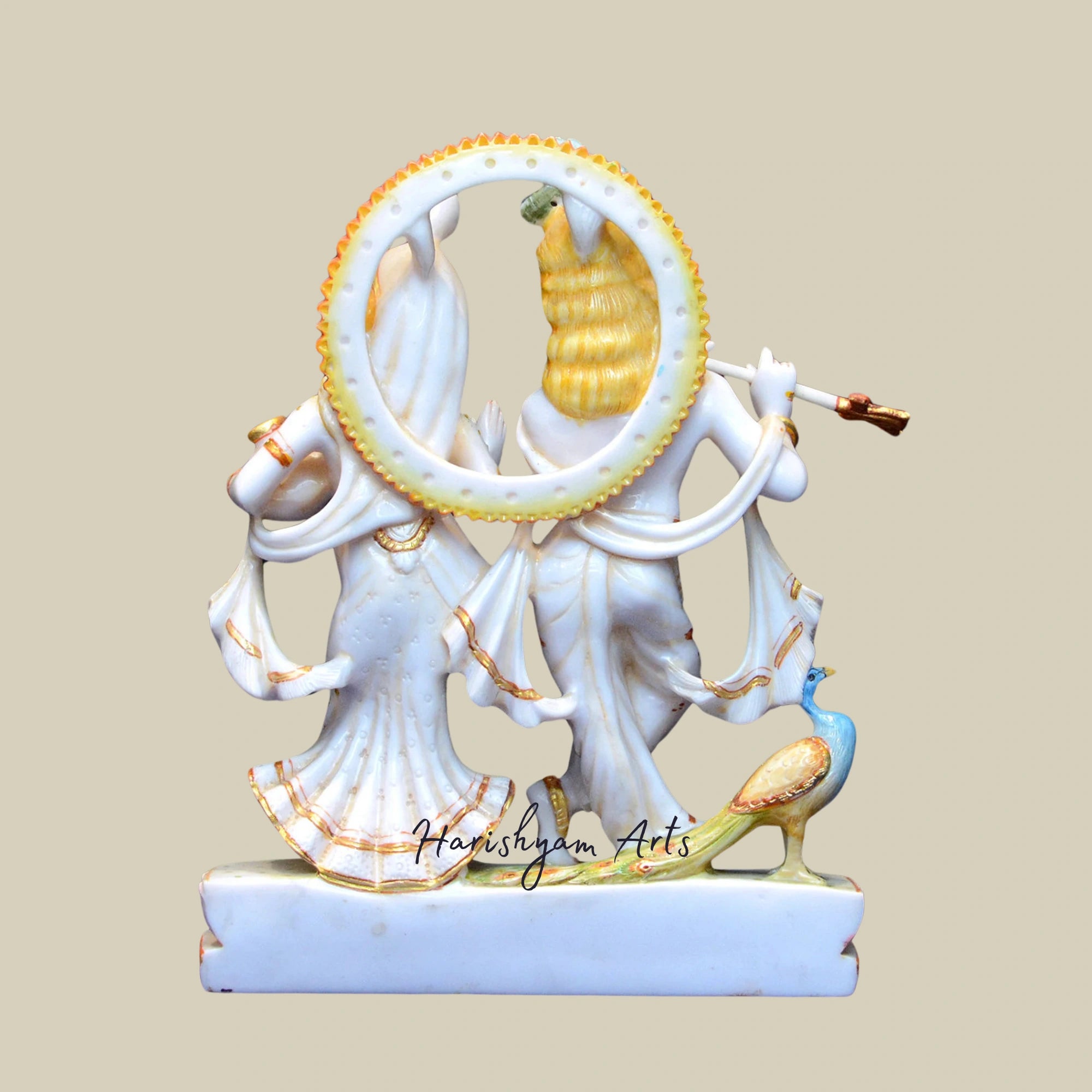 10" Divine Radha Krishna Narayana Marble Idol for Mandir